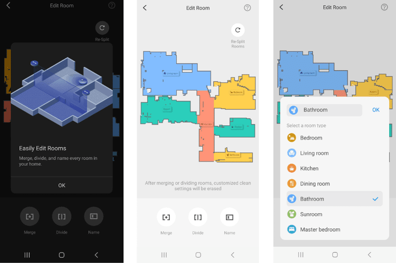 Комнаты редактируются на карте в приложении Roborock S8 Pro Ultra.